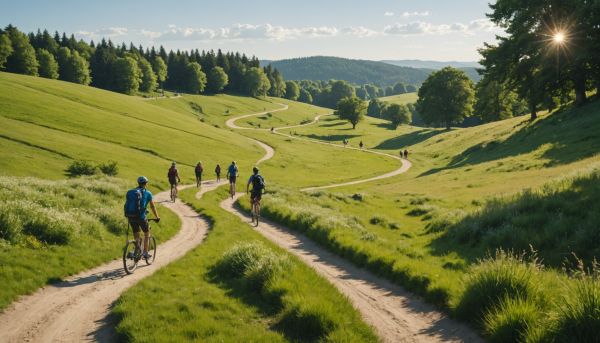 Randonnées, vélo et tournois sur les terrains verts